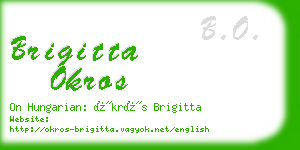 brigitta okros business card